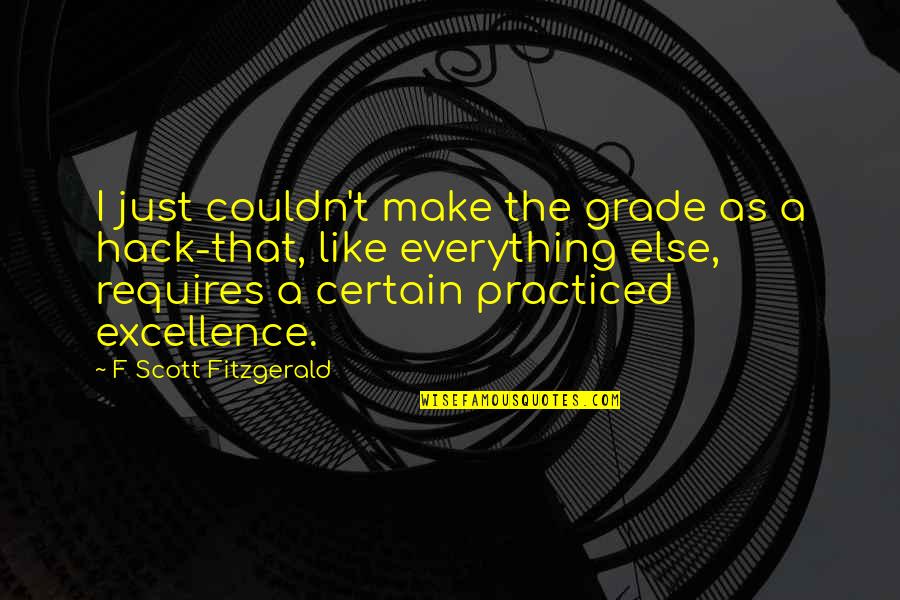 Pervin Estates Quotes By F Scott Fitzgerald: I just couldn't make the grade as a