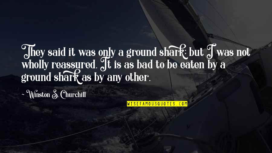 Perwujudan Hak Quotes By Winston S. Churchill: They said it was only a ground shark; Perwujudan Hak Quotes By Winston S. Churchill: They said it was only a ground shark;