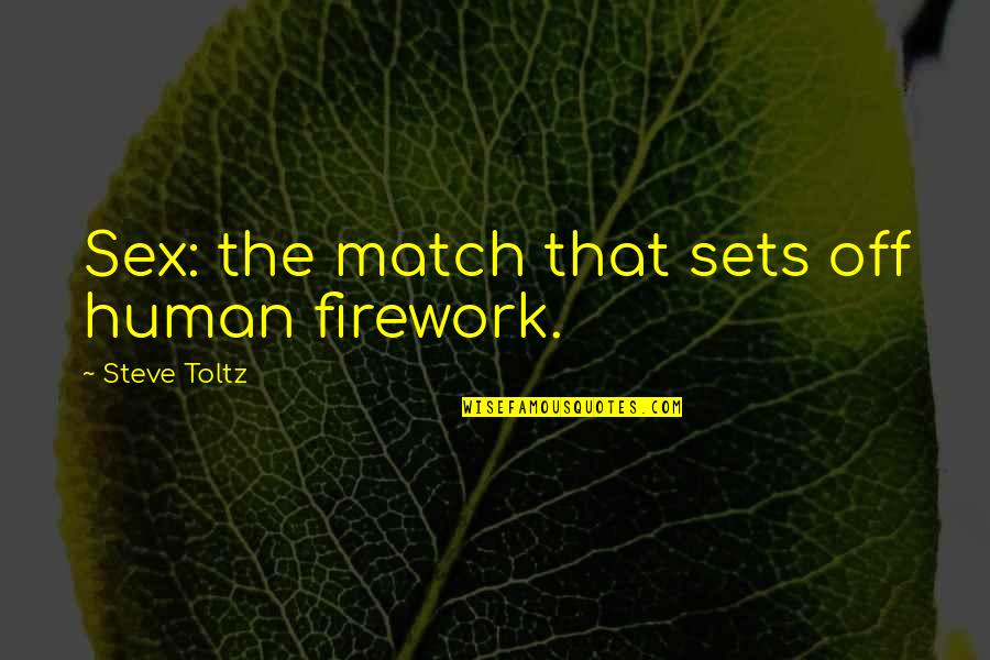 Pesadao Quotes By Steve Toltz: Sex: the match that sets off human firework.