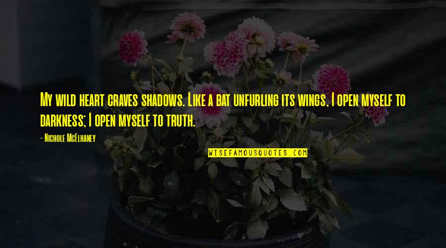 Peshawar News Quotes By Nichole McElhaney: My wild heart craves shadows. Like a bat Peshawar News Quotes By Nichole McElhaney: My wild heart craves shadows. Like a bat
