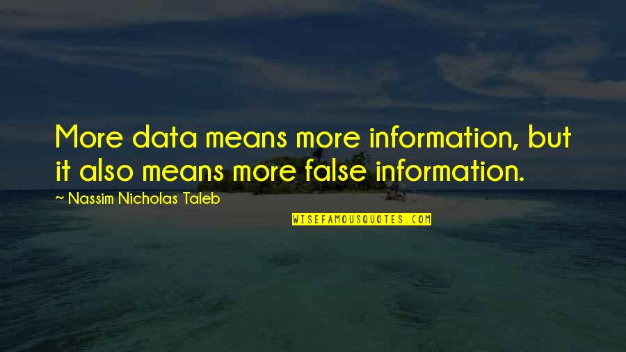 Pessegueiros Quotes By Nassim Nicholas Taleb: More data means more information, but it also