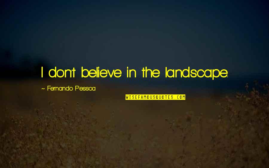 Pessoa Fernando Quotes By Fernando Pessoa: I don't believe in the landscape.