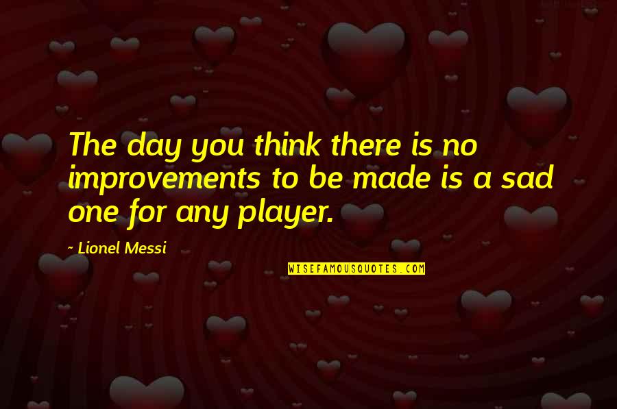 Pesters Persistently Crossword Quotes By Lionel Messi: The day you think there is no improvements