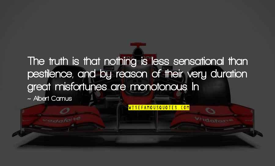 Pestilence's Quotes By Albert Camus: The truth is that nothing is less sensational