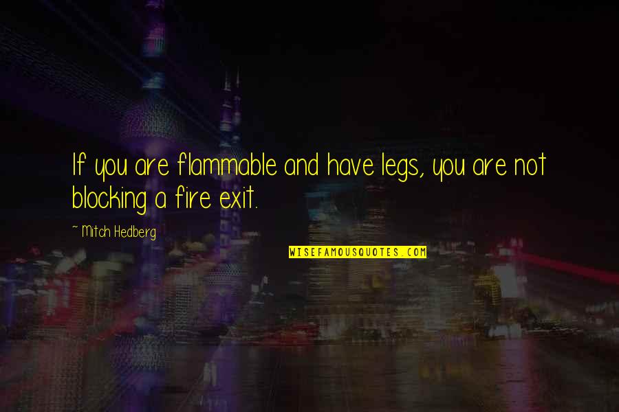 Pests And Diseases Quotes By Mitch Hedberg: If you are flammable and have legs, you