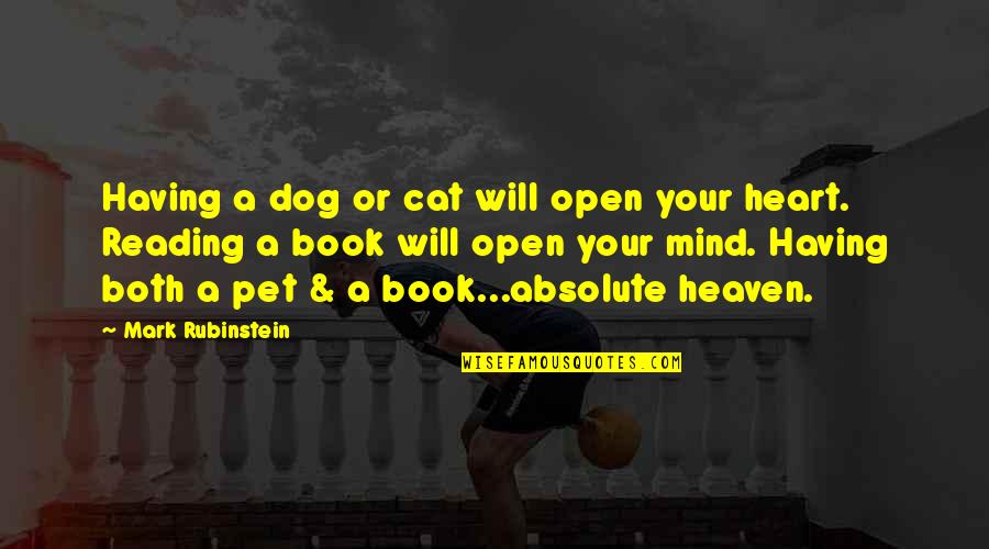 Pet Dog Quotes By Mark Rubinstein: Having a dog or cat will open your