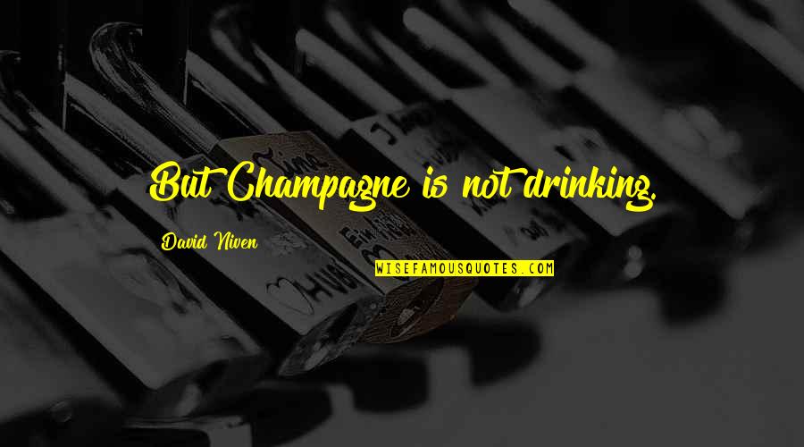 Pet Loss Cats Quotes By David Niven: But Champagne is not drinking.