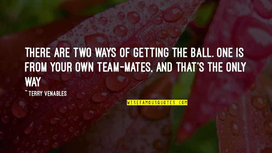 Pet Pampered Quotes By Terry Venables: There are two ways of getting the ball.