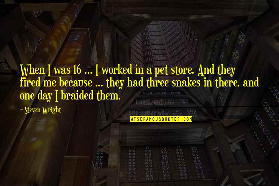 Pet Snakes Quotes By Steven Wright: When I was 16 ... I worked in