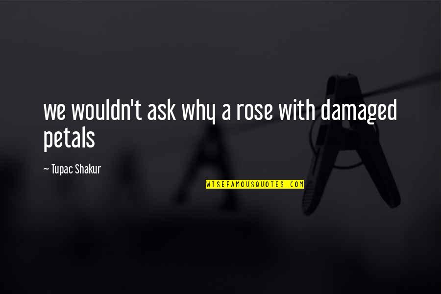 Petals N Quotes By Tupac Shakur: we wouldn't ask why a rose with damaged