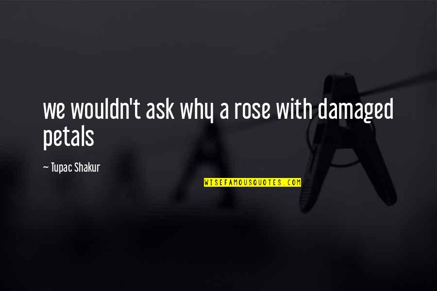 Petals Quotes By Tupac Shakur: we wouldn't ask why a rose with damaged Petals Quotes By Tupac Shakur: we wouldn't ask why a rose with damaged