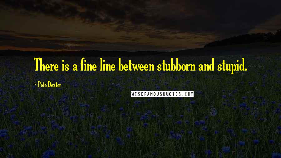 Pete Dexter quotes: There is a fine line between stubborn and stupid.