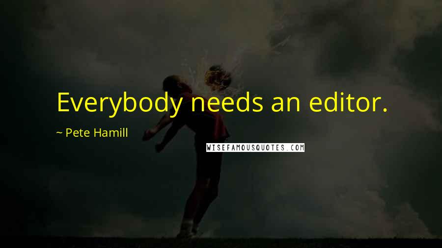 Pete Hamill quotes: Everybody needs an editor.