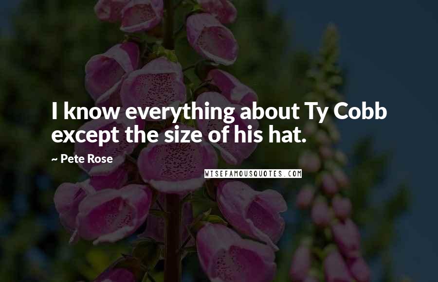 Pete Rose quotes: I know everything about Ty Cobb except the size of his hat.
