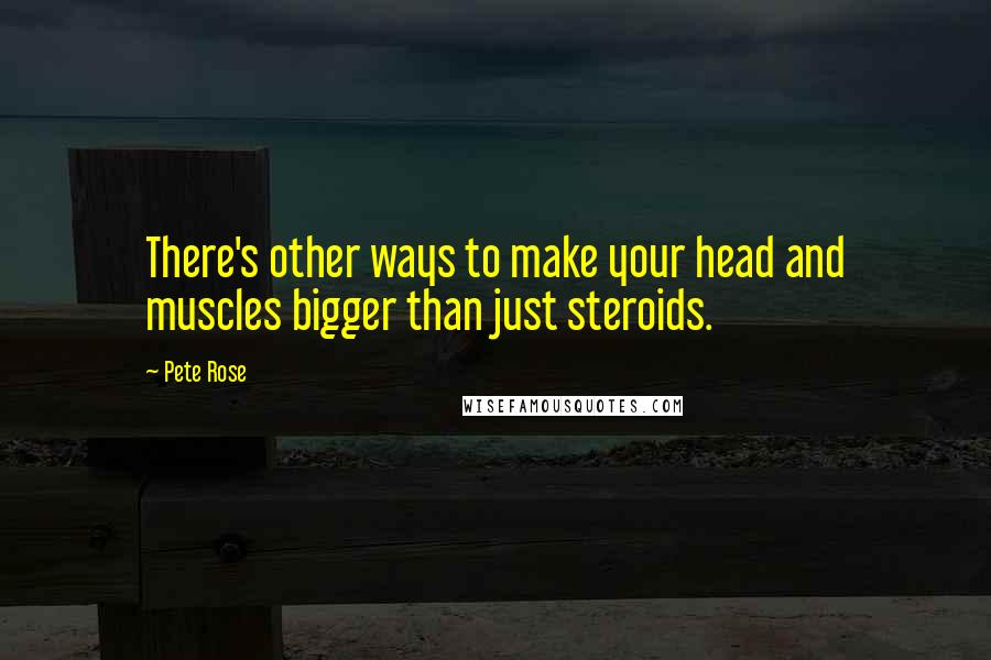 Pete Rose quotes: There's other ways to make your head and muscles bigger than just steroids.