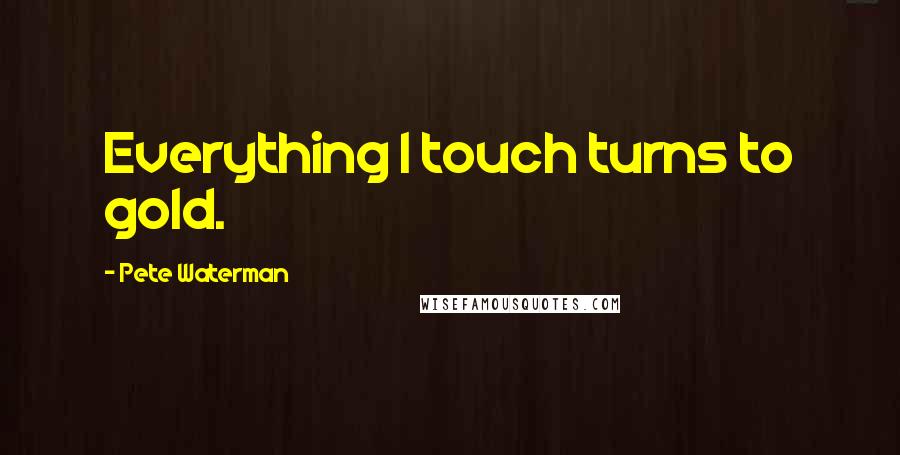 Pete Waterman quotes: Everything I touch turns to gold.