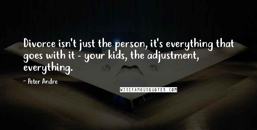 Peter Andre quotes: Divorce isn't just the person, it's everything that goes with it - your kids, the adjustment, everything.