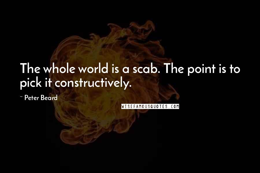 Peter Beard quotes: The whole world is a scab. The point is to pick it constructively.