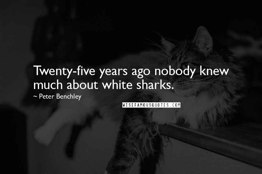 Peter Benchley quotes: Twenty-five years ago nobody knew much about white sharks.