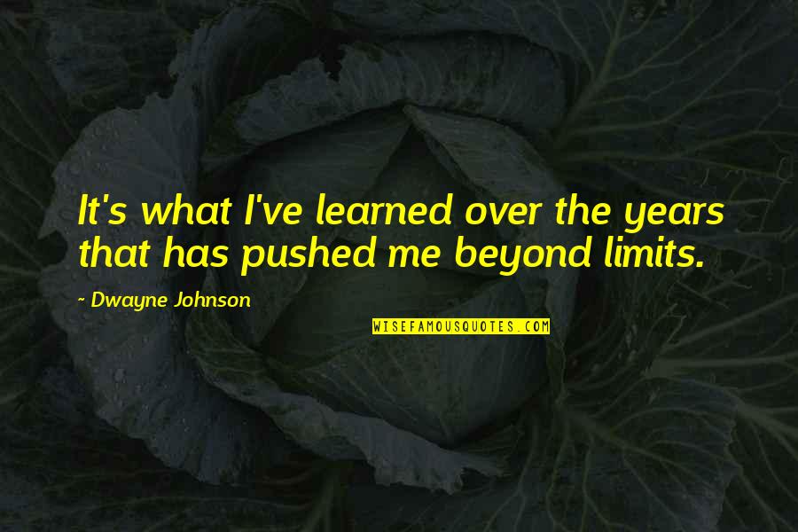 Peter Bergen Quotes By Dwayne Johnson: It's what I've learned over the years that