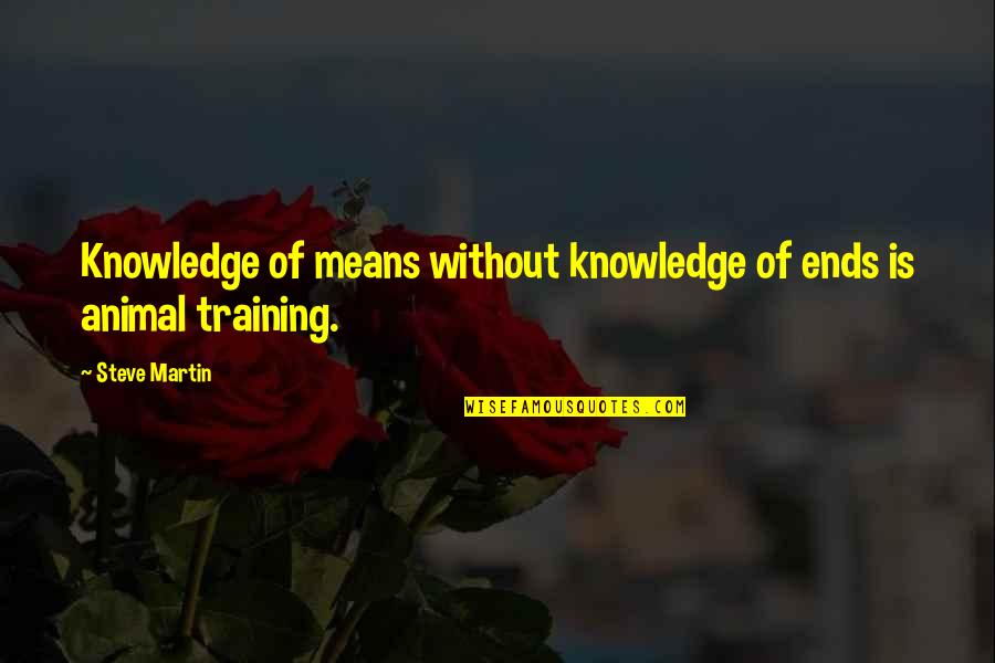 Peter Bergman Quotes By Steve Martin: Knowledge of means without knowledge of ends is