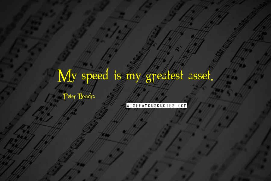 Peter Bondra quotes: My speed is my greatest asset.