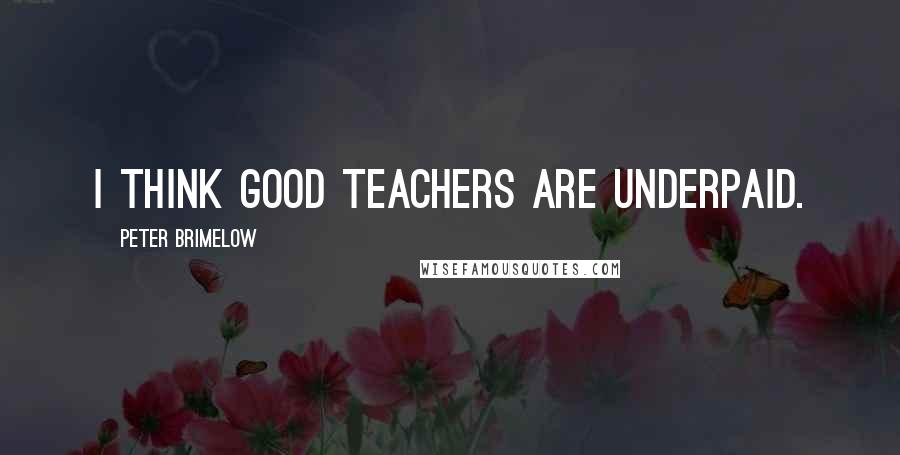 Peter Brimelow quotes: I think good teachers are underpaid.