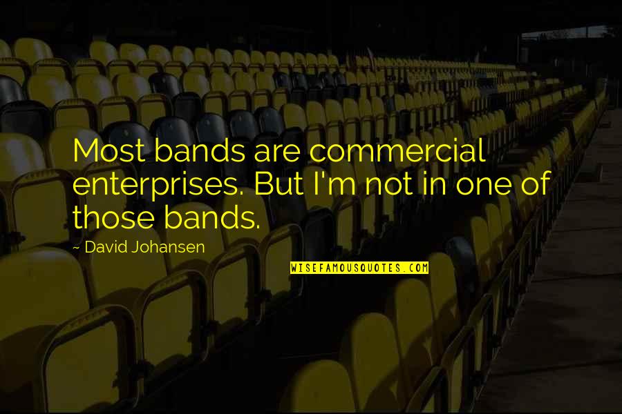 Peter Budaj Quotes By David Johansen: Most bands are commercial enterprises. But I'm not