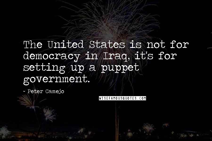 Peter Camejo quotes: The United States is not for democracy in Iraq, it's for setting up a puppet government.