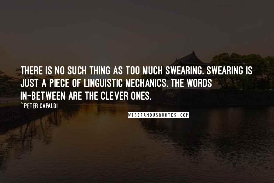 Peter Capaldi quotes: There is no such thing as too much swearing. Swearing is just a piece of linguistic mechanics. The words in-between are the clever ones.