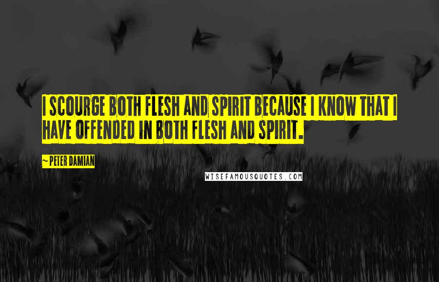 Peter Damian quotes: I scourge both flesh and spirit because I know that I have offended in both flesh and spirit.