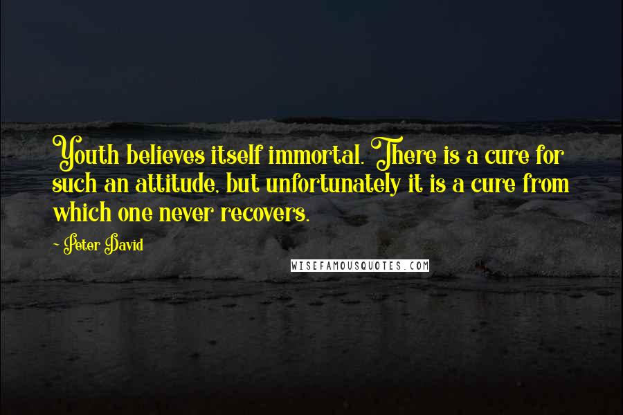 Peter David quotes: Youth believes itself immortal. There is a cure for such an attitude, but unfortunately it is a cure from which one never recovers.