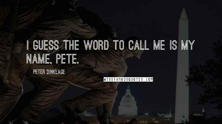 Peter Dinklage quotes: I guess the word to call me is my name, Pete.