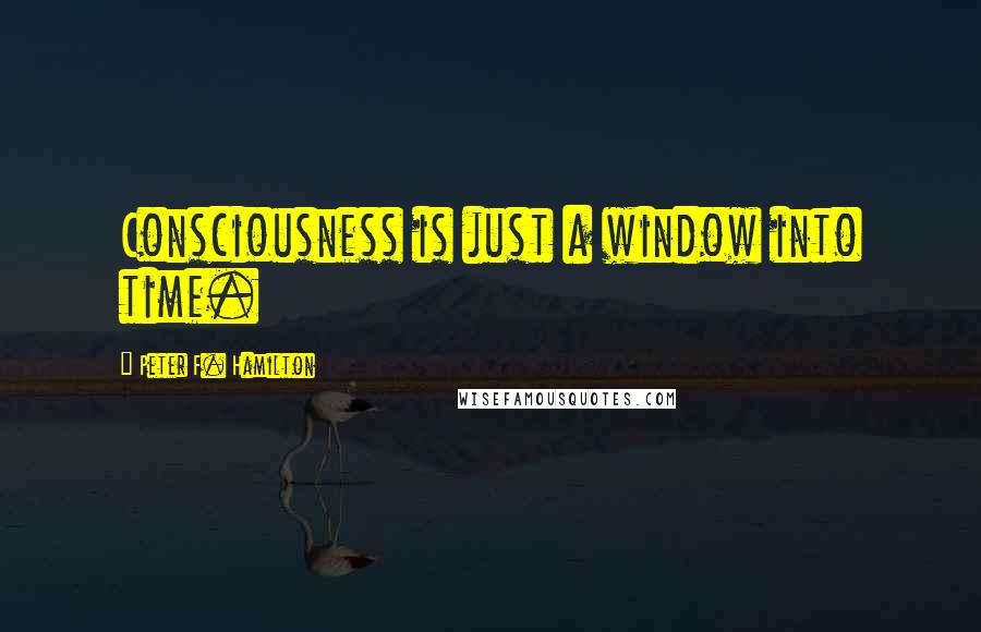 Peter F. Hamilton quotes: Consciousness is just a window into time.