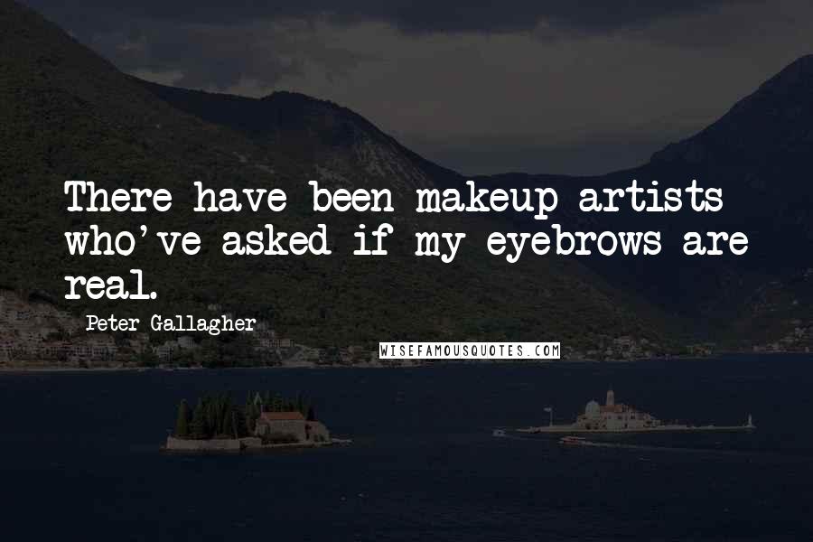 Peter Gallagher quotes: There have been makeup artists who've asked if my eyebrows are real.