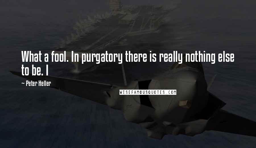 Peter Heller quotes: What a fool. In purgatory there is really nothing else to be. I