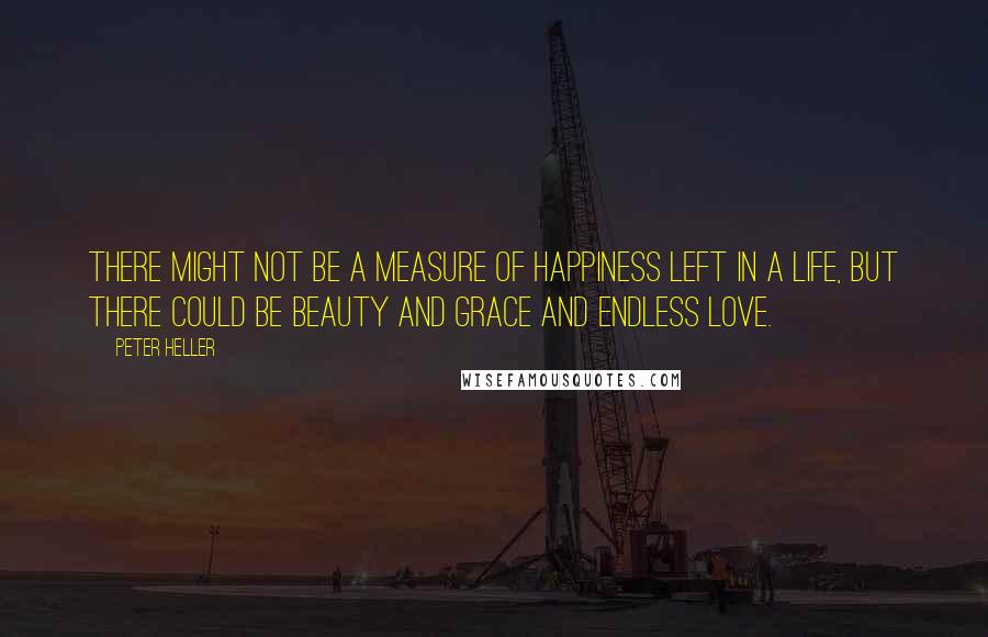 Peter Heller quotes: There might not be a measure of happiness left in a life, but there could be beauty and grace and endless love.