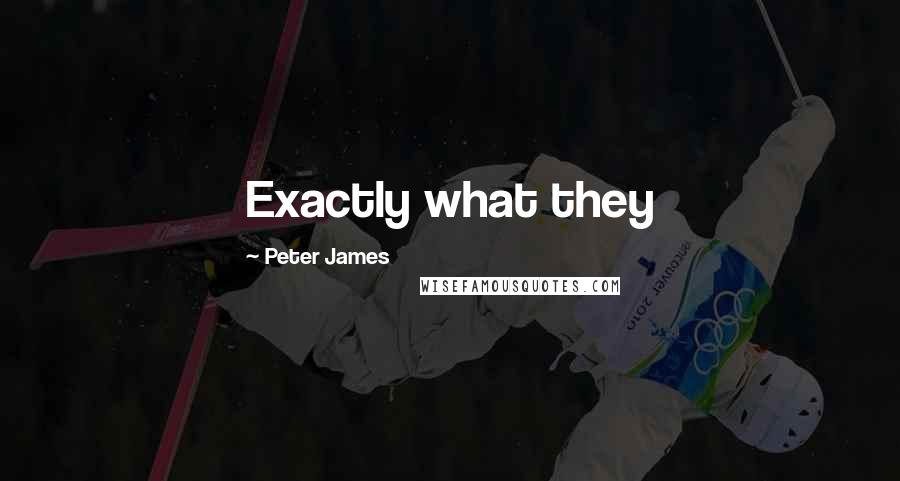 Peter James quotes: Exactly what they