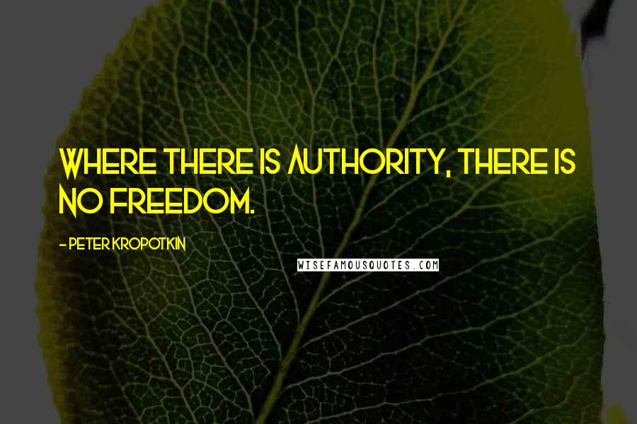 Peter Kropotkin quotes: Where there is authority, there is no freedom.