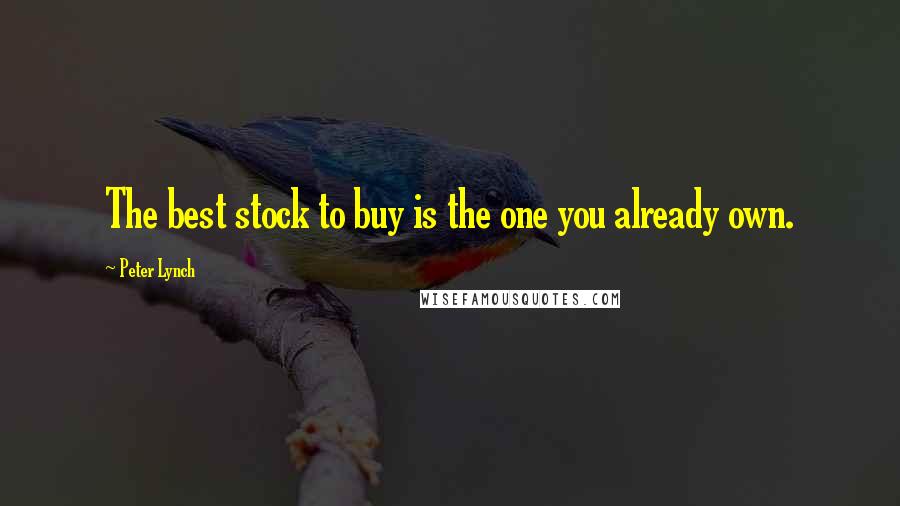 Peter Lynch quotes: The best stock to buy is the one you already own.