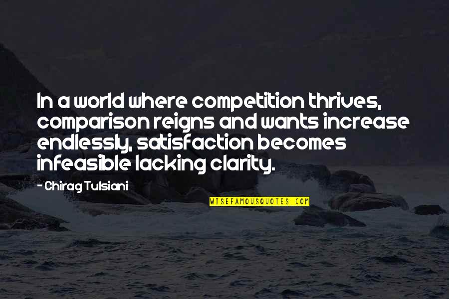Peter Orner Quotes By Chirag Tulsiani: In a world where competition thrives, comparison reigns