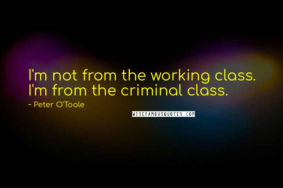 Peter O'Toole quotes: I'm not from the working class. I'm from the criminal class.