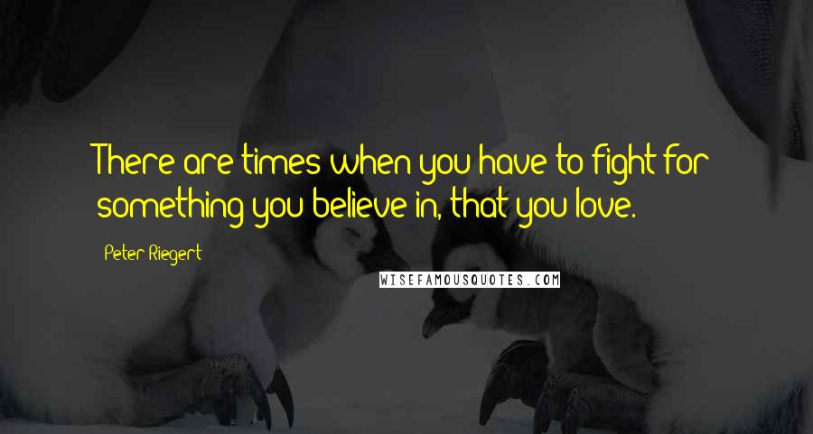 Peter Riegert quotes: There are times when you have to fight for something you believe in, that you love.