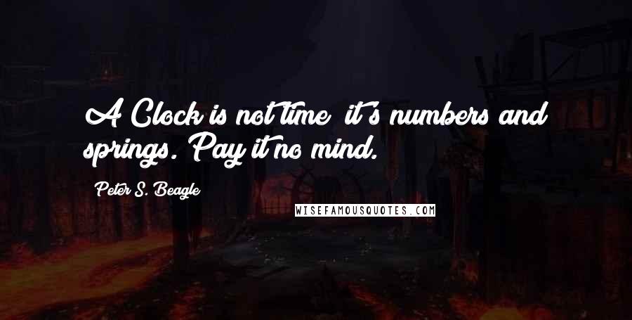 Peter S. Beagle quotes: A Clock is not time; it's numbers and springs. Pay it no mind.