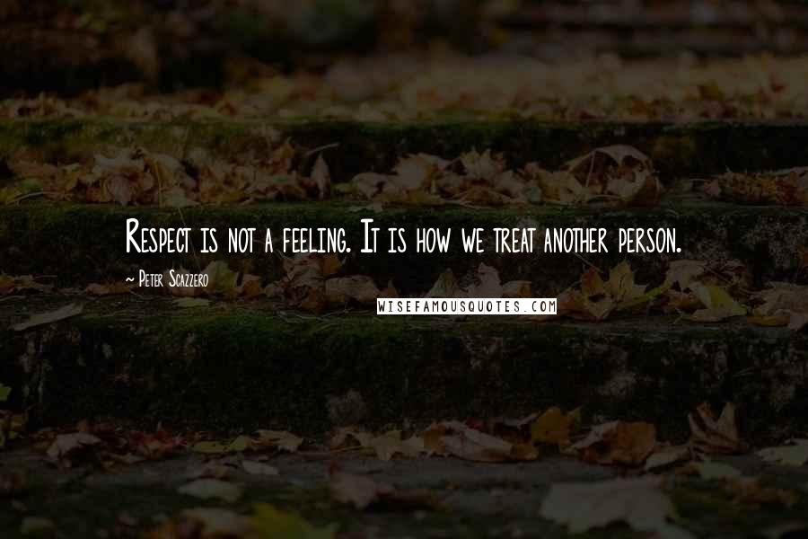 Peter Scazzero quotes: Respect is not a feeling. It is how we treat another person.