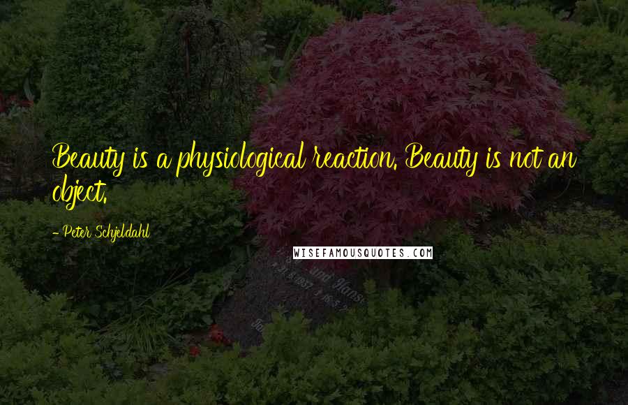 Peter Schjeldahl quotes: Beauty is a physiological reaction. Beauty is not an object.