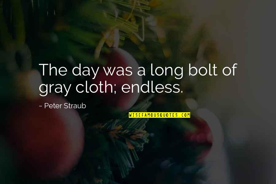 Peter Straub Quotes By Peter Straub: The day was a long bolt of gray