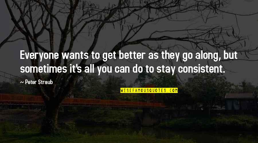 Peter Straub Quotes By Peter Straub: Everyone wants to get better as they go