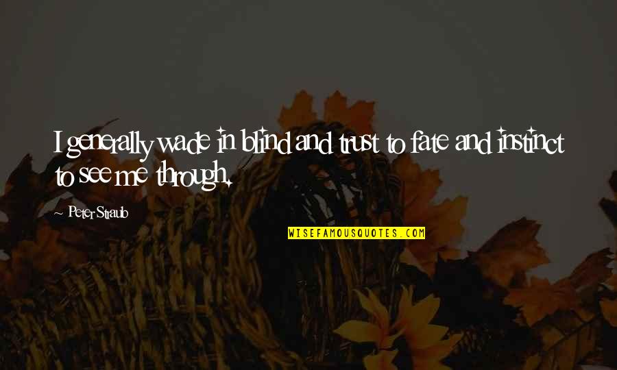 Peter Straub Quotes By Peter Straub: I generally wade in blind and trust to