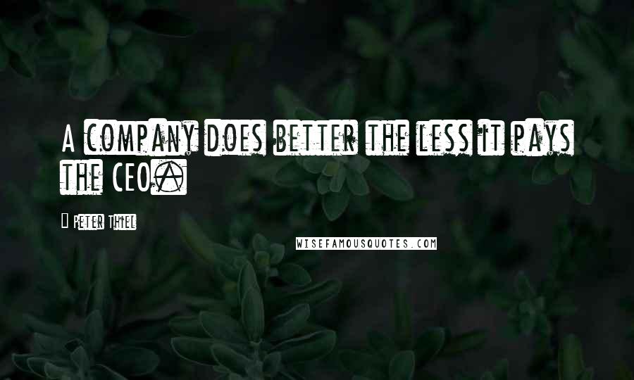 Peter Thiel quotes: A company does better the less it pays the CEO.